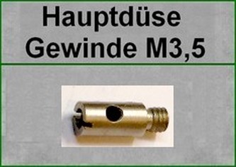 Hauptdüse, Gewinde M3,5---(mittellang/seltene Ausführung)---für Mopeds, Mofas, Kleinkrafträder